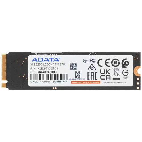 Накопитель SSD A-Data PCIe 3.0 x4 2TB ALEG-710-2TCS Legend 710 M.2 2280