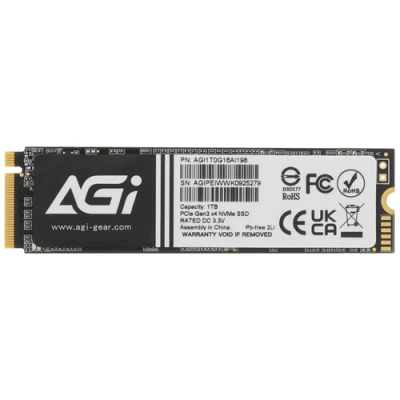 Накопитель SSD AGi PCIe 3.0 x4 1TB AGI1T0G16AI198 AI198 M.2 2280 Накопитель SSD AGi PCIe 3.0 x4 1TB AGI1T0G16AI198 AI198 M.2 2280