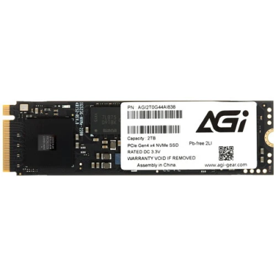 Накопитель SSD AGi PCIe 4.0 x4 2TB AGI2T0G44AI838 AI838 M.2 2280 Накопитель SSD AGi PCIe 4.0 x4 2TB AGI2T0G44AI838 AI838 M.2 2280