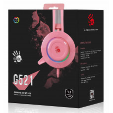 Наушники с микрофоном A4 Bloody G521 розовый 2.3м мониторные USB оголовье (G521 ( PINK ))