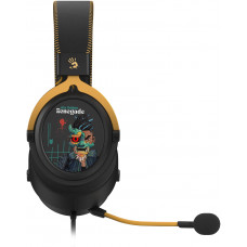 Наушники с микрофоном A4Tech Bloody M595 Renegade черный/рисунок 2.3м мониторные USB оголовье (M595)