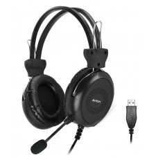Наушники с микрофоном A4Tech HU-30 черный 2м накладные USB оголовье