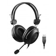 Наушники с микрофоном A4Tech HU-35 черный 2м накладные USB оголовье