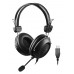 Наушники с микрофоном A4Tech HU-35 черный 2м накладные USB оголовье