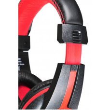 Наушники с микрофоном Оклик HS-L200 черный/красный 2.2м накладные оголовье (359484)