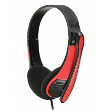 Наушники с микрофоном Оклик HS-M150 черный/красный 2.2м накладные оголовье (359486)