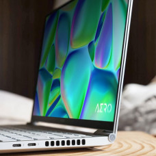 Ноутбук Gigabyte Aero 14 Core i7 13700H 16Gb SSD1Tb NVIDIA GeForce RTX4050 6Gb 14" OLED QHD+ (2880x1800) без ОС silver WiFi BT Cam (BMF-72KZBB4SD)