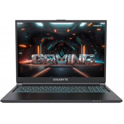 Ноутбук Gigabyte G6 Core i7 12650H 16Gb SSD512Gb NVIDIA GeForce RTX4060 8Gb 16" IPS FHD+ (1920x1200) FreeDOS black WiFi BT Cam (KF-G3KZ853SD)