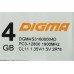 Память DDR3 4GB 1600MHz Digma DGMAS31600004D RTL PC3-12800 CL11 SO-DIMM 204-pin 1.35В dual rank Ret