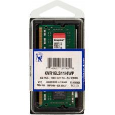 Память DDR3L 4Gb 1600MHz Kingston KVR16LS11/4WP VALUERAM RTL PC3-12800 CL11 SO-DIMM 204-pin 1.35В single rank Ret