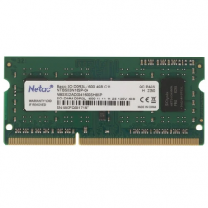 Память DDR3L 4Gb 1600MHz Netac NTBSD3N16SP-04 Basic RTL PC3-12800 CL11 SO-DIMM 204-pin 1.35В single rank Ret