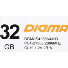 Память DDR4 32Gb 2666MHz Digma DGMAS42666032D RTL PC4-21300 CL19 SO-DIMM 260-pin 1.2В dual rank Ret