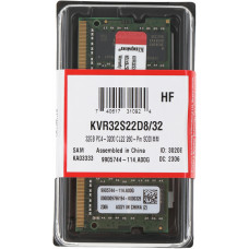 Память DDR4 32GB 3200MHz Kingston KVR32S22D8/32 Valueram RTL PC4-25600 CL22 SO-DIMM 260-pin 1.2В dual rank Ret