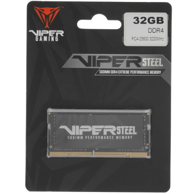 Память DDR4 32Gb 3200MHz Patriot PVS432G320C8S Steel Series RTL PC4-25600 CL22 SO-DIMM 260-pin 1.2В single rank с радиатором Ret