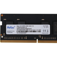 Память DDR4 4Gb 2666MHz Netac NTBSD4N26SP-04 Basic RTL PC4-21300 CL19 SO-DIMM 260-pin 1.2В single rank Ret