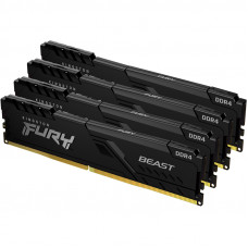 Память DDR4 4x32GB 3200MHz Kingston KF432C16BBK4/128 Fury Beast Black RTL Gaming PC4-25600 CL16 DIMM 288-pin 1.35В dual rank с радиатором Ret