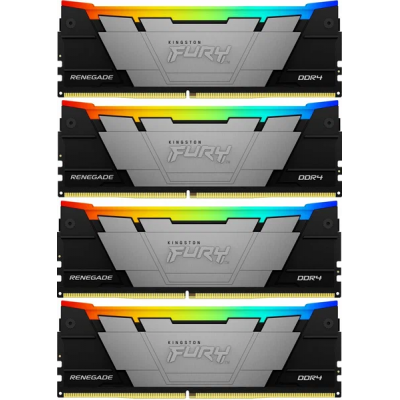 Память DDR4 4x32GB 3600MHz Kingston KF436C18RB2AK4/128 Fury Renegade RGB RTL Gaming PC4-28800 CL18 DIMM 288-pin 1.35В dual rank с радиатором Ret