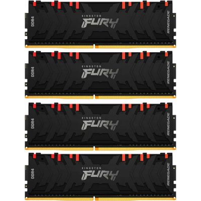 Память DDR4 4x8GB 3600MHz Kingston KF436C16RBAK4/32 Fury Renegade RGB RTL Gaming PC4-28800 CL16 DIMM 288-pin 1.35В kit single rank с радиатором Ret