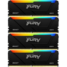 Память DDR4 4x8GB 3600MHz Kingston KF436C17BB2AK4/32 Fury Beast RGB RTL Gaming PC4-28800 CL17 DIMM 288-pin 1.35В kit single rank с радиатором Ret