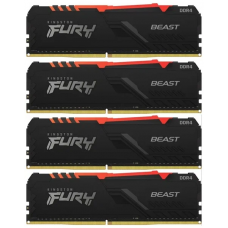 Память DDR4 4x8GB 3600MHz Kingston KF436C17BBK4/32 Fury Beast Black RTL Gaming PC4-28800 CL17 DIMM 288-pin 1.35В kit single rank с радиатором Ret