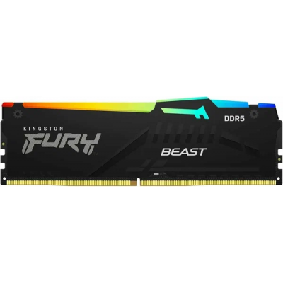 Память DDR5 16GB 6000MHz Kingston KF560C36BBE2A-16 Fury Beast RGB RTL Gaming PC5-48000 CL36 DIMM 288-pin 1.35В single rank с радиатором Ret