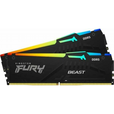 Память DDR5 2x8GB 5200MHz Kingston KF552C36BBEAK2-16 Fury Beast Black Expo RGB RTL Gaming PC5-41600 CL36 DIMM 288-pin 1.25В kit single rank с радиатором Ret