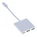 Переходник Buro BHP RET TPC-HDM USB Type-C (m) HDMI (f) USB 3.0 A(f) USB Type-C (f) белый