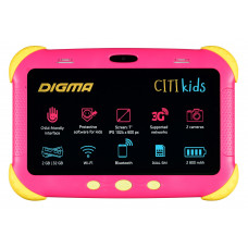 Планшет Digma CITI Kids MT8321 (1.3) 4C RAM2Gb ROM32Gb 7" IPS 1024x600 3G Android 9.0 розовый 2Mpix 0.3Mpix BT WiFi microSDHC 64Gb 2800mAh