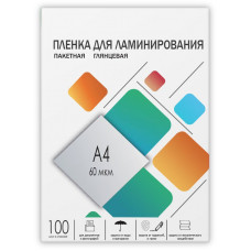 Пленка для ламинирования Heleos 60мкм A4 (100шт) глянцевая 216x303мм LPA4-60