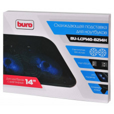 Подставка для ноутбука Buro BU-LCP140-B214H 14"338x255x22мм 1xUSB 2x 140ммFAN 480г металлическая сетка/пластик черный