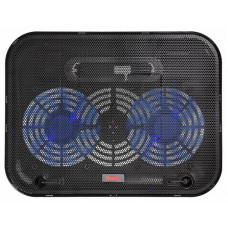 Подставка для ноутбука Buro BU-LCP140-B214H 14"338x255x22мм 1xUSB 2x 140ммFAN 480г металлическая сетка/пластик черный