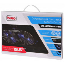 Подставка для ноутбука Buro BU-LCP156-B214H 15.6"355x255x30мм 2xUSB 2x 140ммFAN 900г металлическая сетка/пластик черный