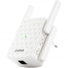 Повторитель беспроводного сигнала Digma D-WR310 (D-WR310V2) N300 Wi-Fi белый