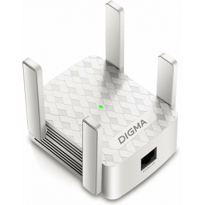 Повторитель беспроводного сигнала Digma D-WR400 AC1200 10/100BASE-TX/Wi-Fi белый