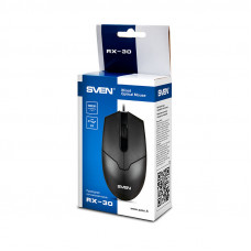Проводная мышь Sven RX-30 USB чёрная (2+1кл. 1000DPI, 2м)