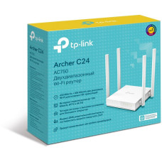 Роутер беспроводной TP-Link Archer C24 AC750 10/100BASE-TX белый