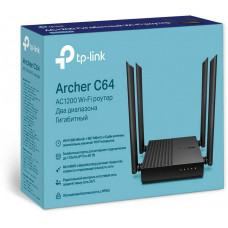 Роутер беспроводной TP-Link Archer C64 AC1200 10/100/1000BASE-TX черный