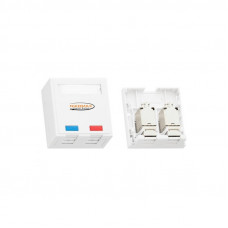 Настенная розетка 2 порта, Кат.5e, RJ45|8P8C, 110|KRONE T568A (NMC-WO2UD2-WT), NIKOMAX 