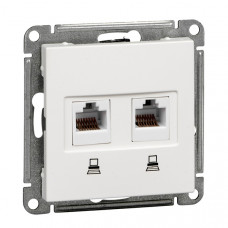 Розетка Schneider Electric W59 двойная компьютерная RJ45 кат.5E. скрытая в рамку белая (RSI-251KK5E-1-86)