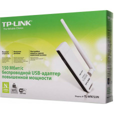 Сетевой адаптер Wi-Fi TP-Link TL-WN722N N150 USB 2.0 (ант.внеш.съем) 1ант.