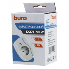 Сетевой фильтр Buro 100SH-Plus-W (1 розетка) белый (коробка)