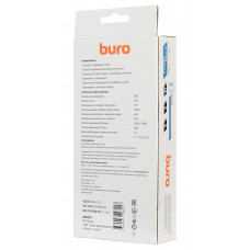 Сетевой фильтр Buro 800SH-1.8-B 1.8м (8 розеток) черный (коробка)