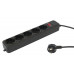 Сетевой фильтр PC Pet AP01006-3-B 3м (5 розеток) черный (пакет ПЭ)