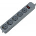 Сетевой фильтр PC Pet AP01006-3-G 3м (5 розеток) серый (пакет ПЭ)
