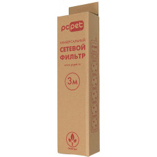 Сетевой фильтр PC Pet AP01006-3-G 3м (5 розеток) серый (пакет ПЭ)