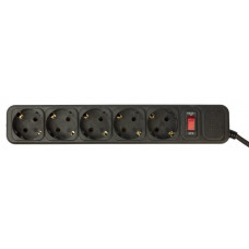 Сетевой фильтр PC Pet AP01006-E-B 1.8м (5 розеток) черный (пакет ПЭ)