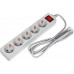Сетевой фильтр PC Pet AP01006-E-G 1.8м (5 розеток) серый (пакет ПЭ)