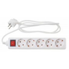 Сетевой удлинитель Buro BU-PS5.1/W 1.5м (5 розеток) белый (пакет ПЭ)
