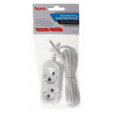 Сетевой удлинитель Buro BU-PSL2.3/W 3м (2 розетки) белый (пакет ПЭ)