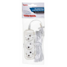 Сетевой удлинитель Buro BU-PSL3.3/W 3м (3 розетки) белый (пакет ПЭ)